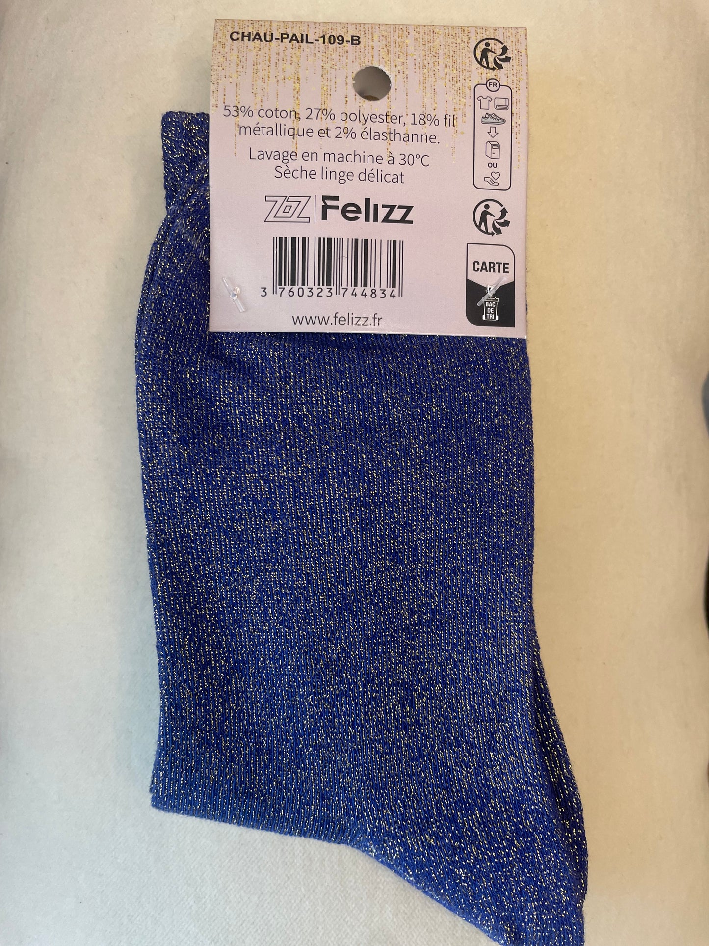 Chaussettes à paillettes "CASSE COUILLES"