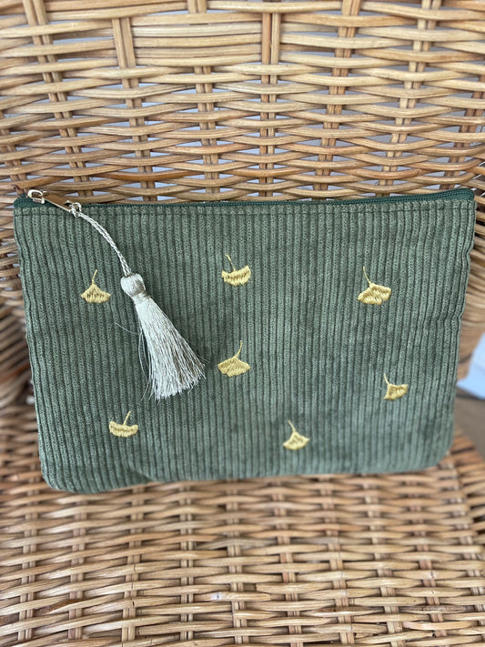Trousse velours côtelé Gingko