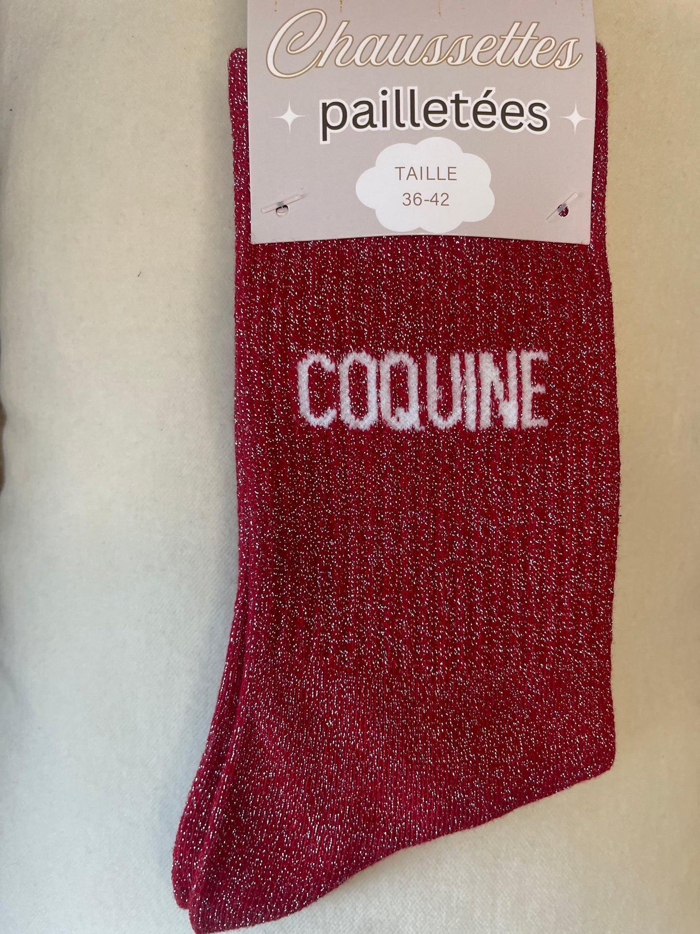 Chaussettes à Paillettes "COQUINE"
