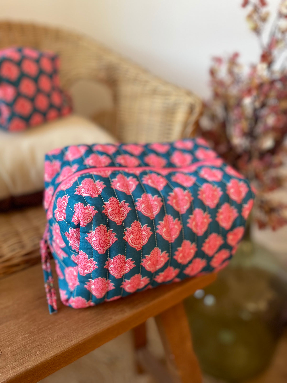 Grande trousse matelassée imprimé