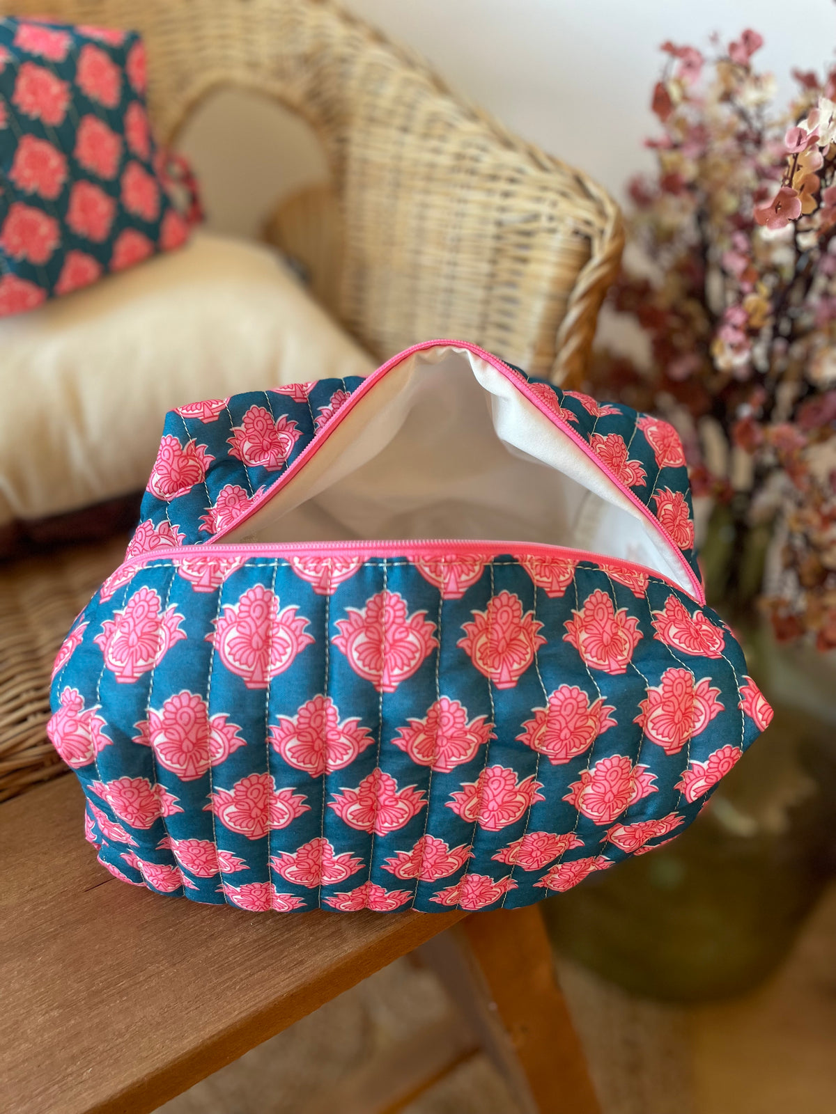 Grande trousse matelassée imprimé