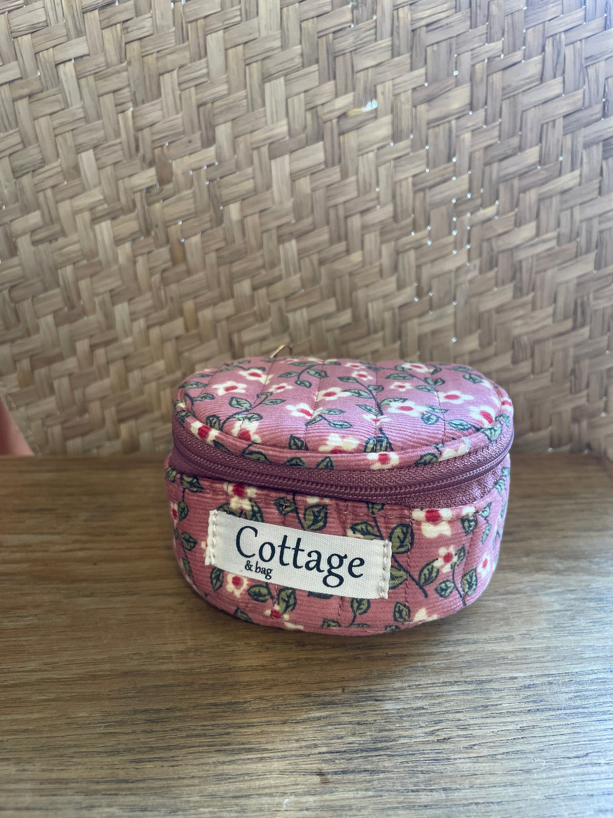 Boîte à bijoux de voyage matelassée fleurie