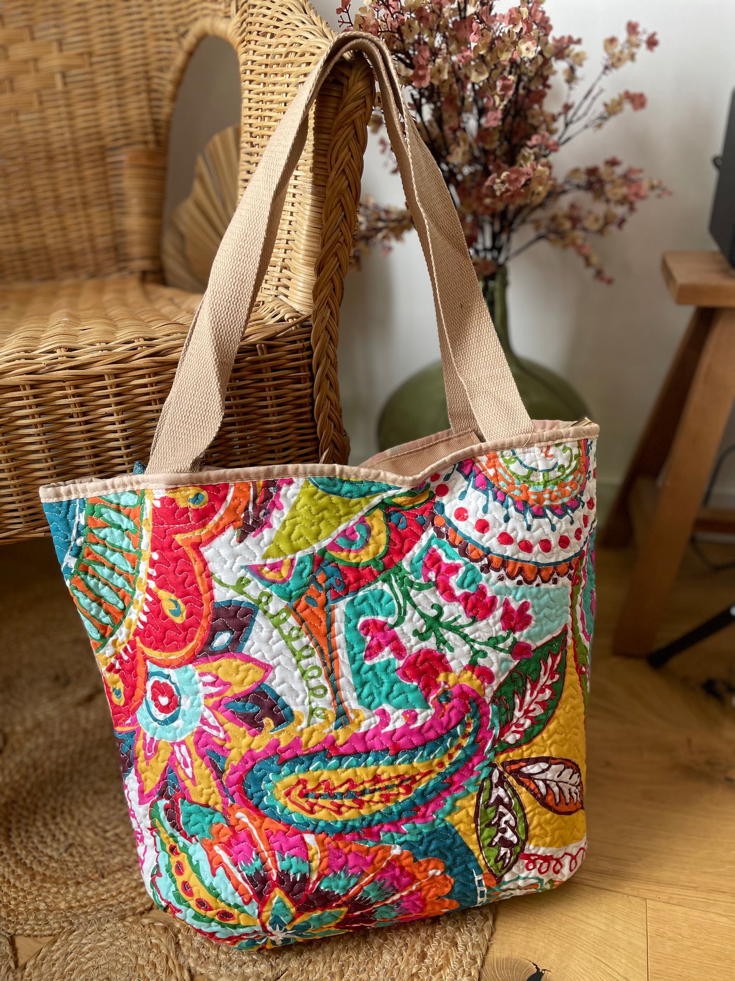 Tote Bag Matelassé Bohème Multicolore