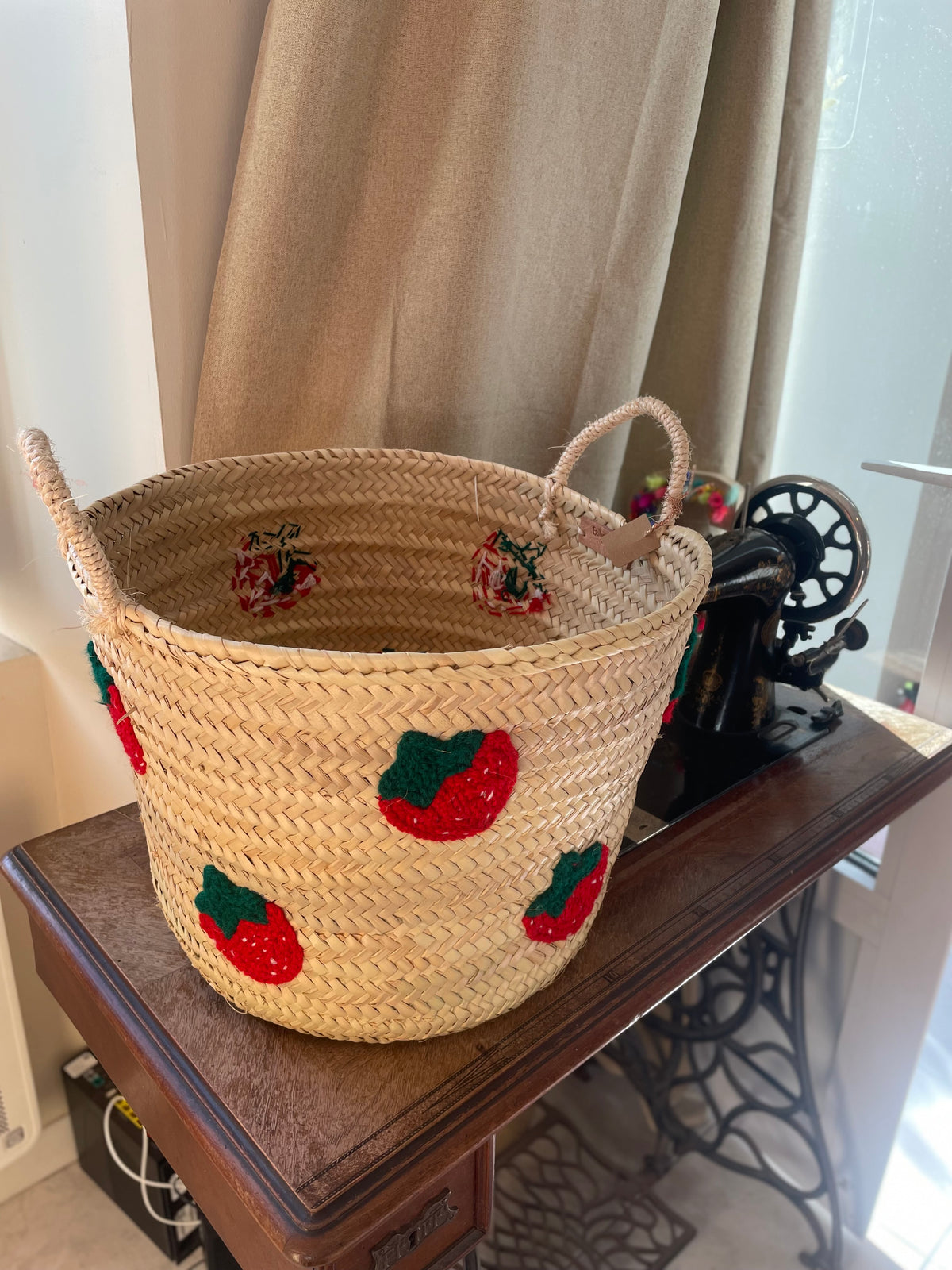 Panier artisanal marocain « Fraise »