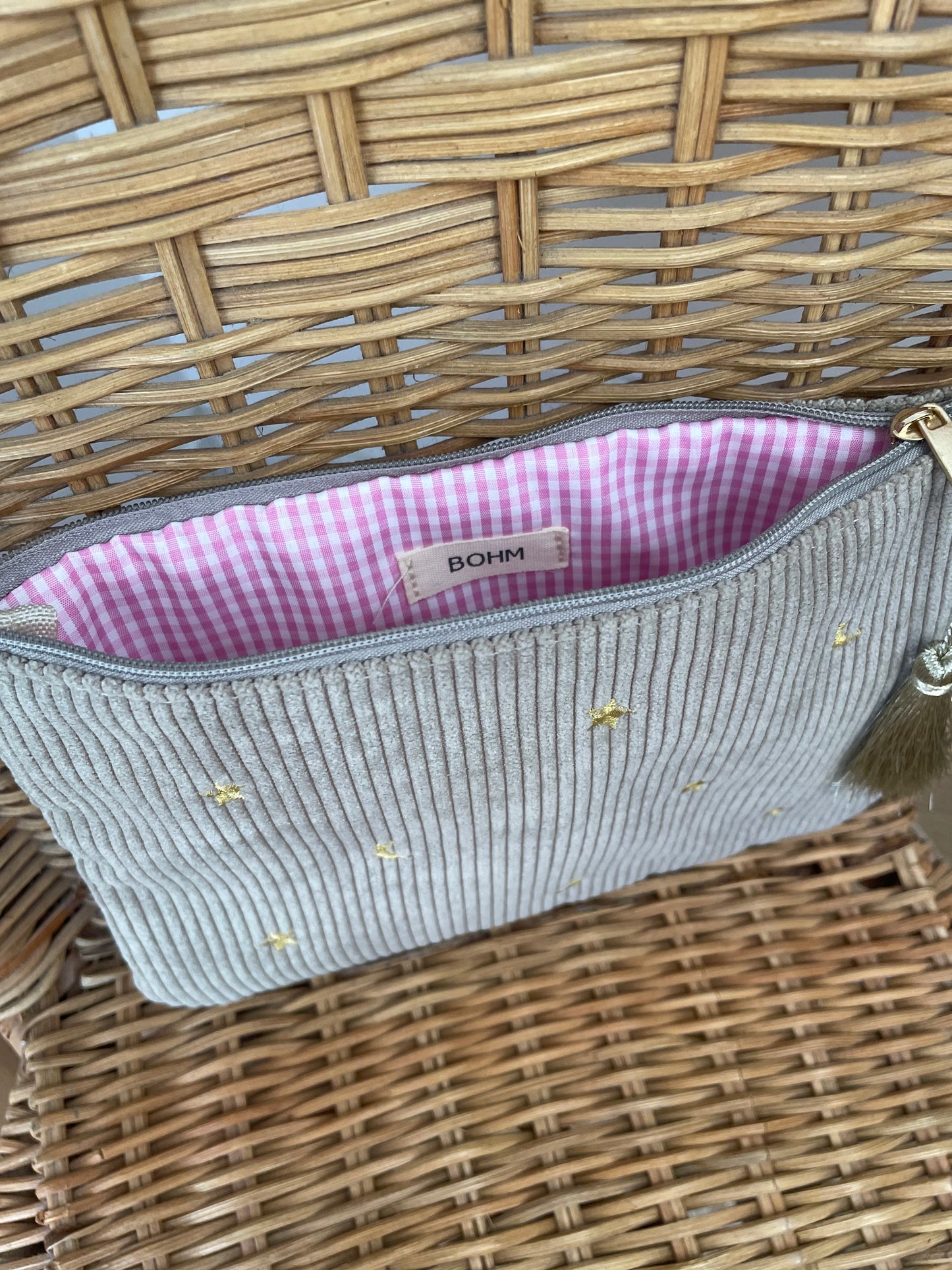 Trousse velours côtelé Lune et étoile