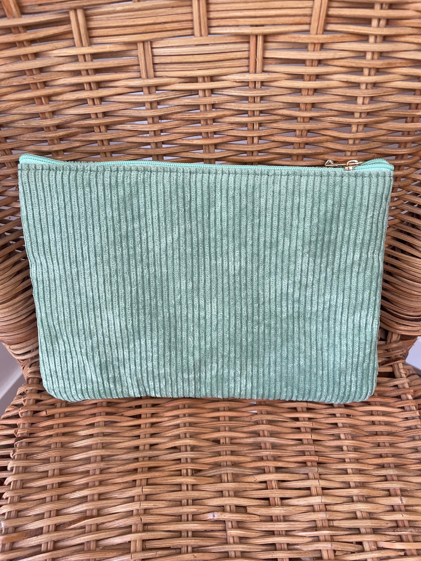 Trousse velours côtelé cœurs