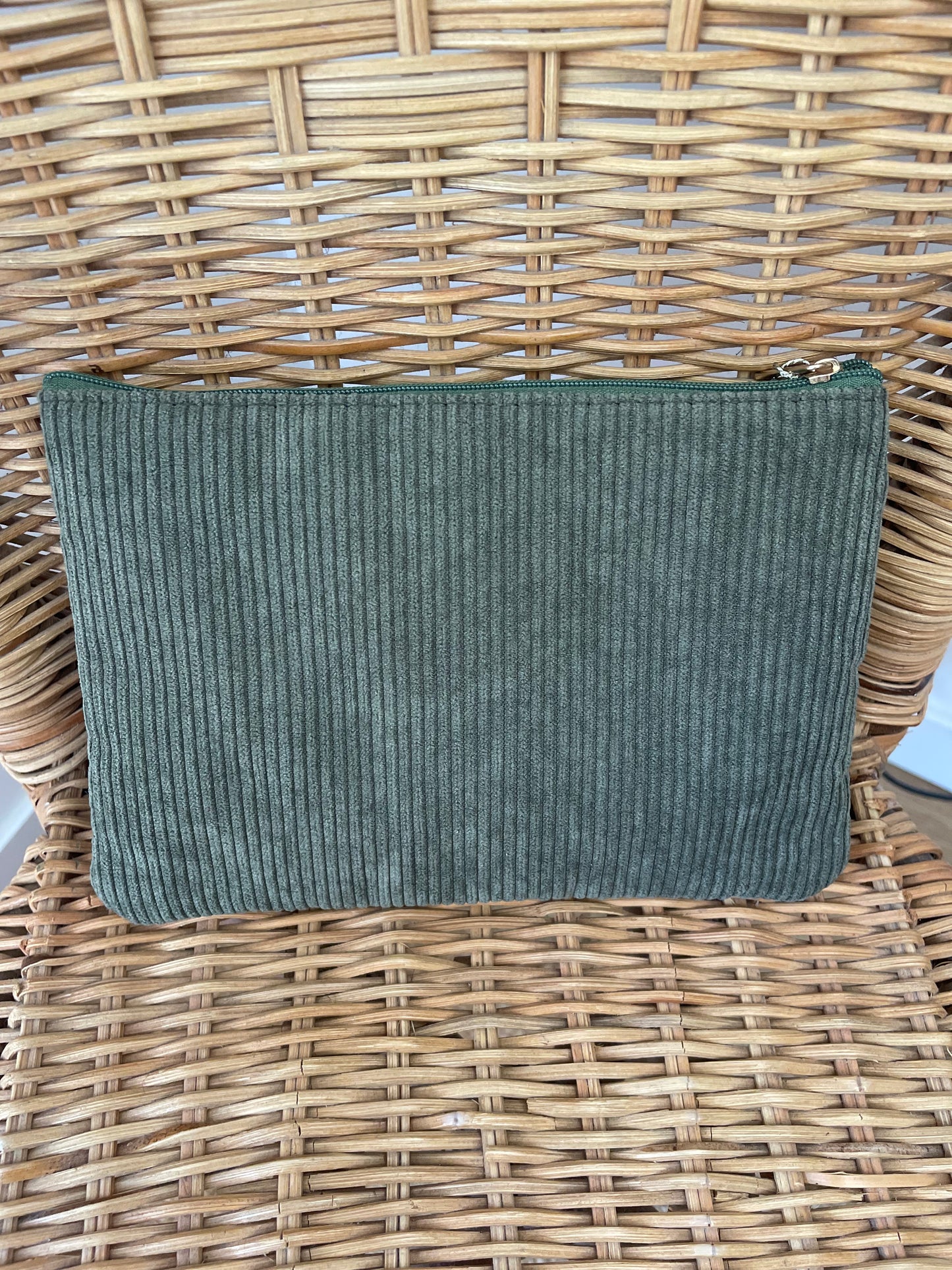 Trousse velours côtelé cœurs