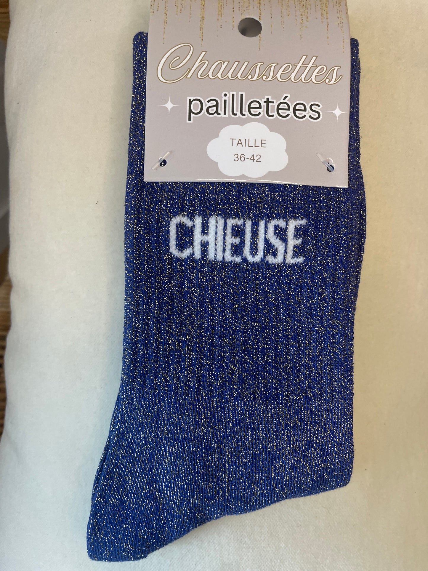 Chaussettes à Paillettes "CHIEUSE"