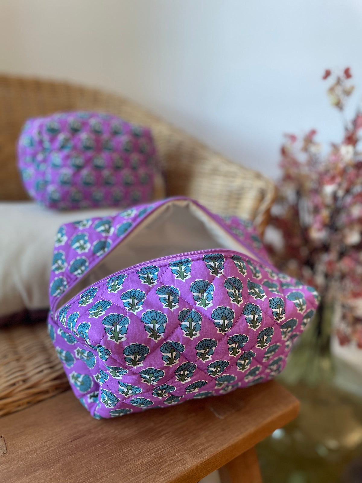 Grande trousse matelassée imprimé