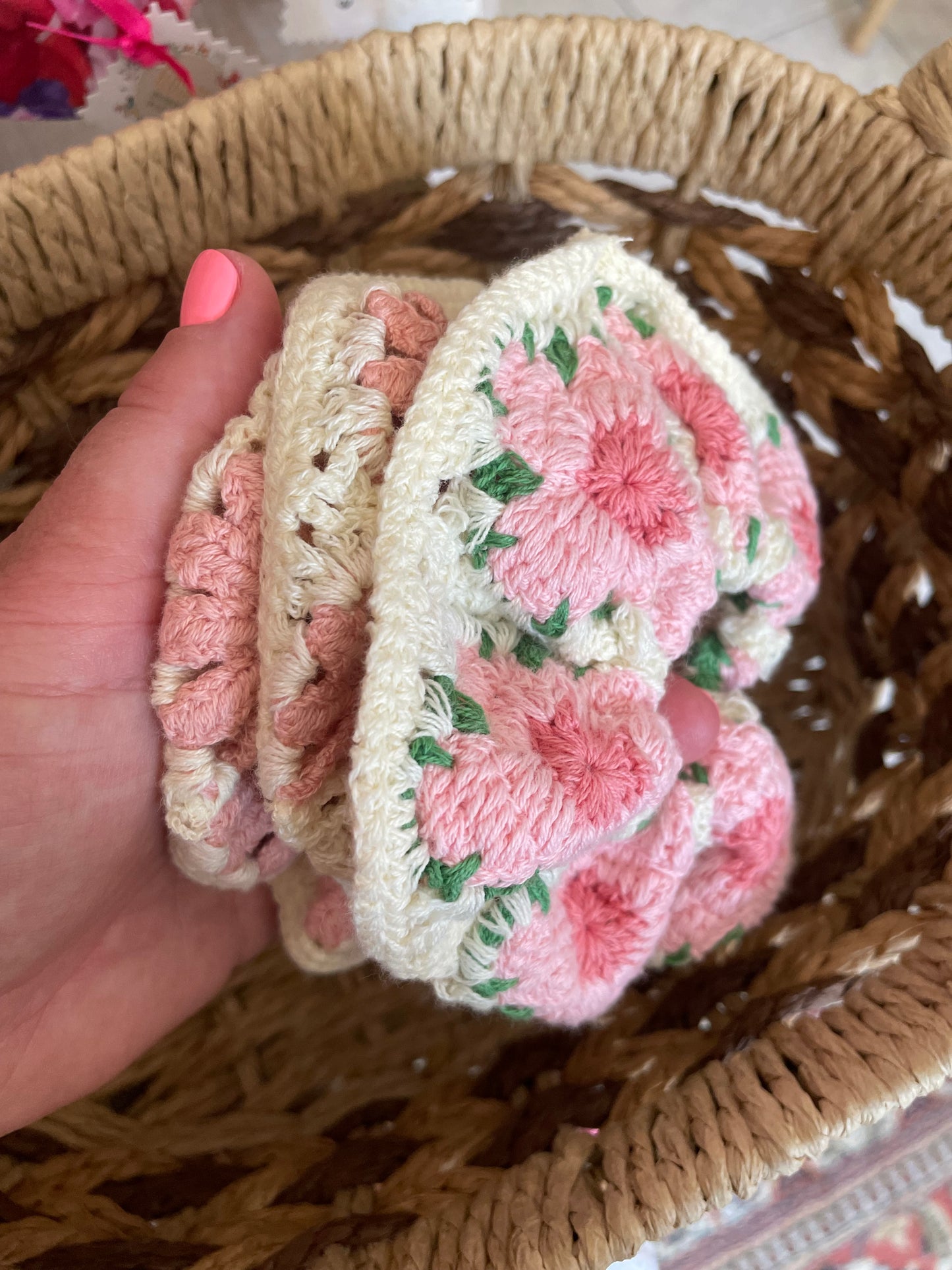 Chouchou crochet fleurs