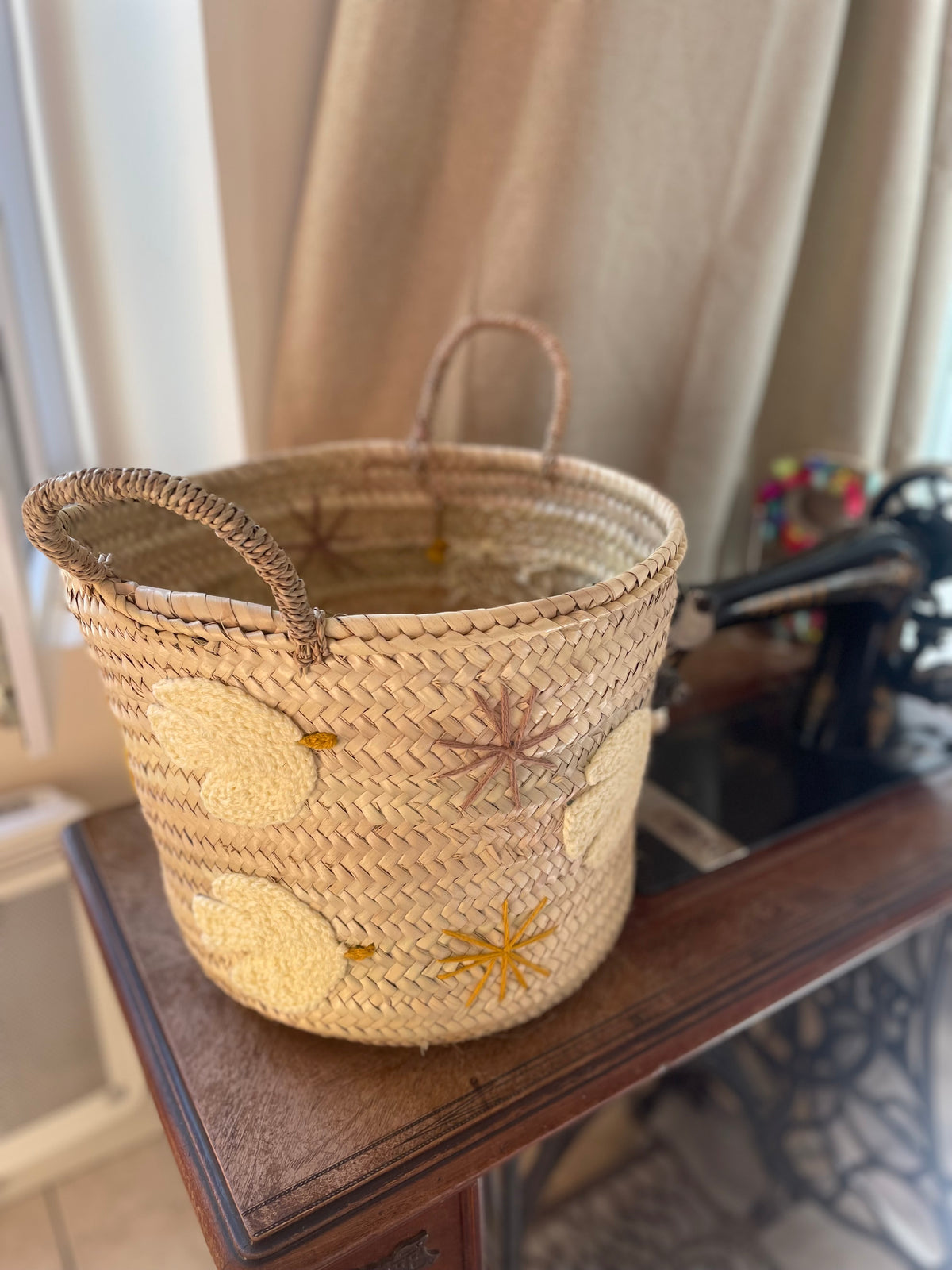 Panier artisanal marocain « Soleil »