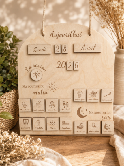 Calendrier et Routine en Bois