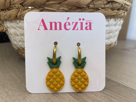 Boucles d'oreilles Ananas