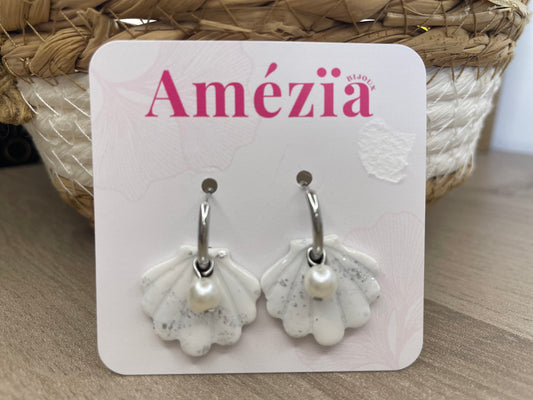 Boucles d'oreilles Coquillage Perlé – Argentées