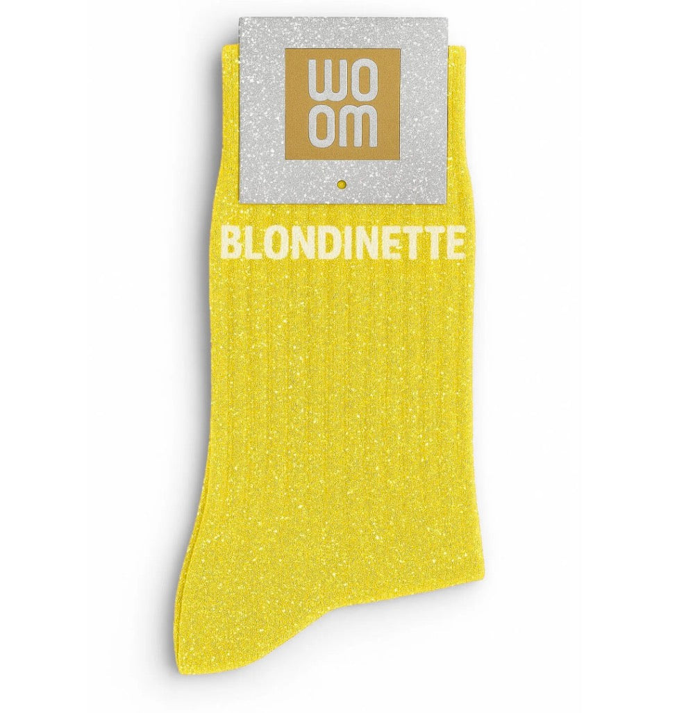 Chaussettes à Paillettes "Blondinette" Jaune - Taille 36-40