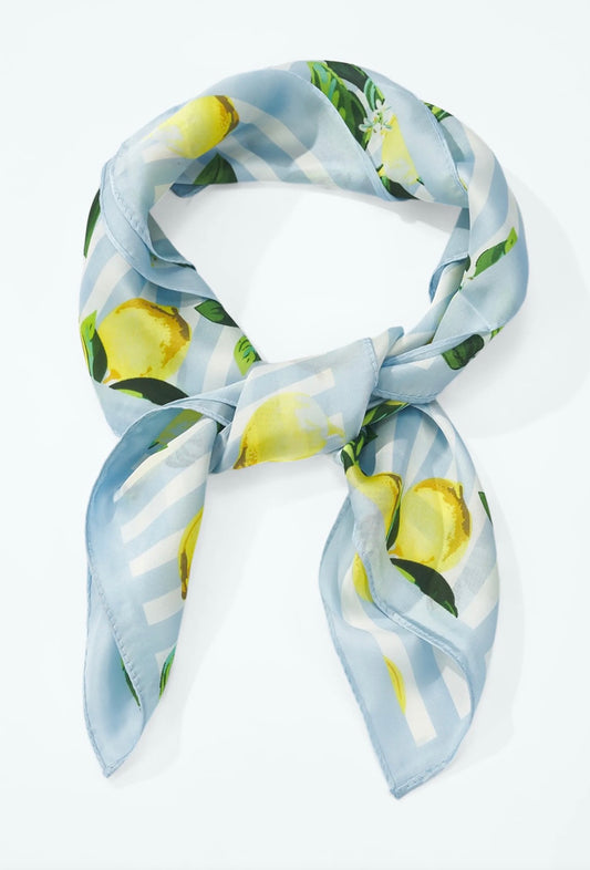 Foulard à motif 70 x 70 cm - Bleu