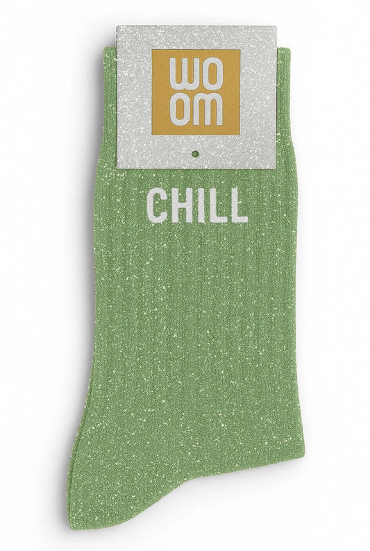 Chaussettes à Paillettes "Chill" Vert Amande - Taille 36-40