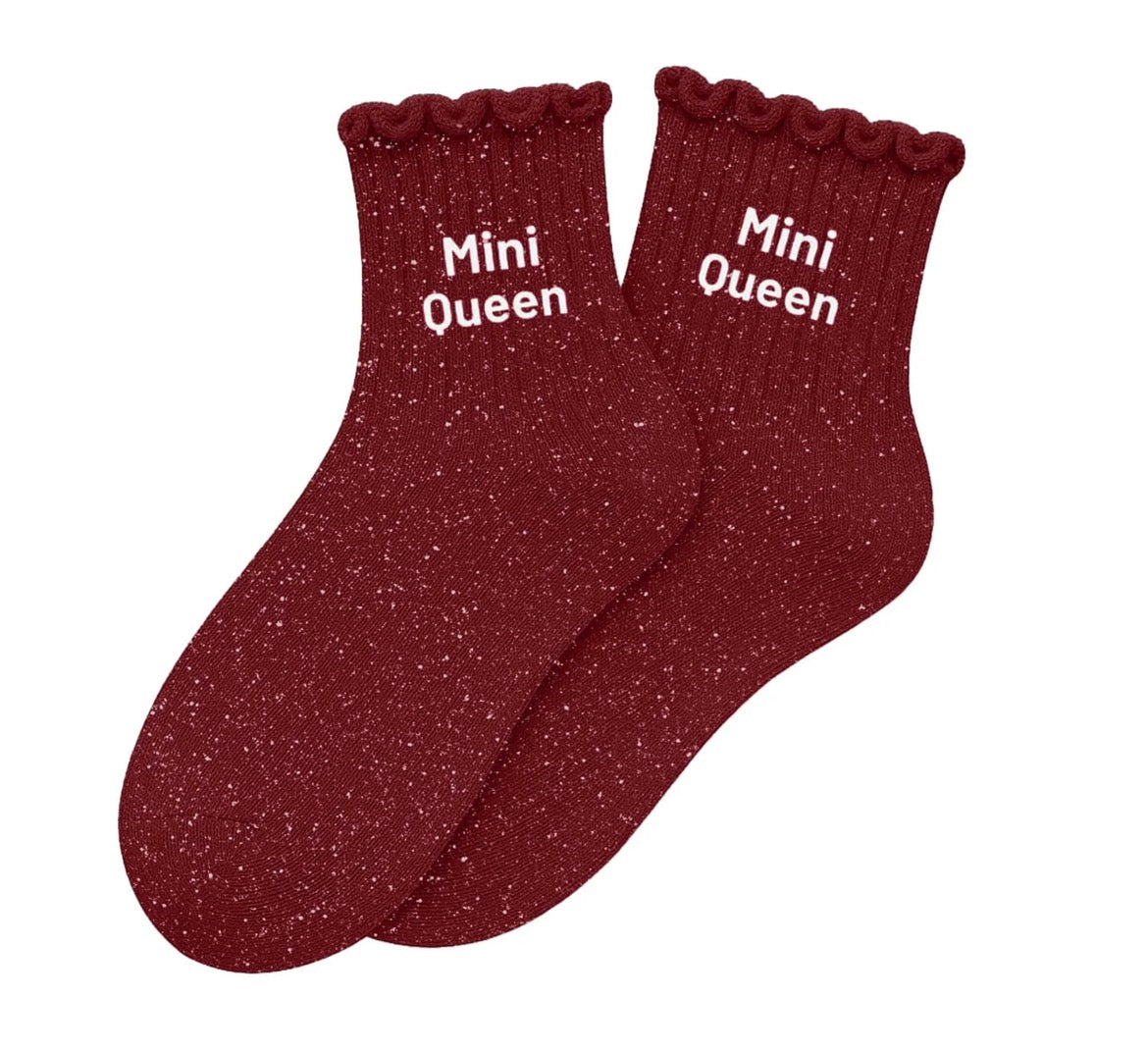 Chaussettes à Paillettes Enfant "Mini Queen" - Cherry Pop