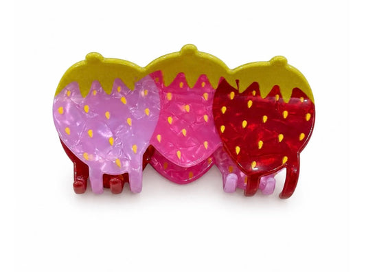 Pince à Cheveux Fraises 3 Couleurs