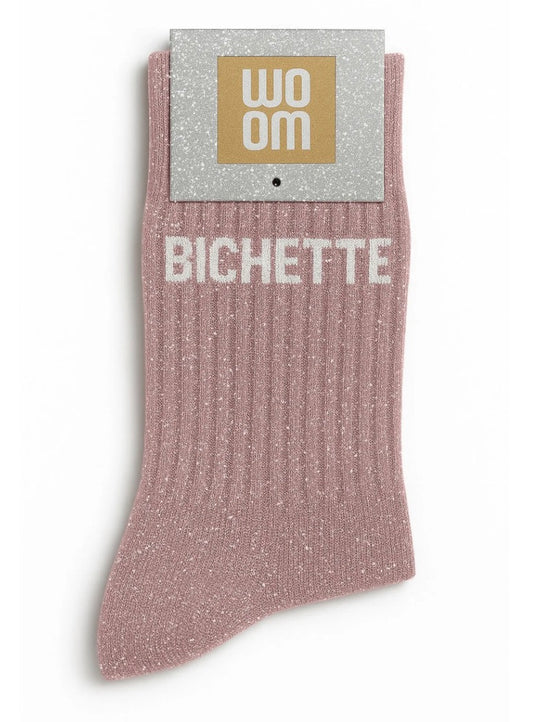 Chaussettes à Paillettes "Bichette" Rose Gold - Taille 36-40