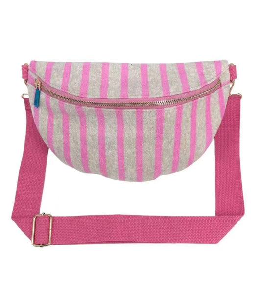 Sac banane à rayures