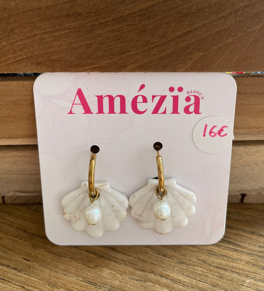 Boucles d'oreilles Coquillage Perlé – Dorées